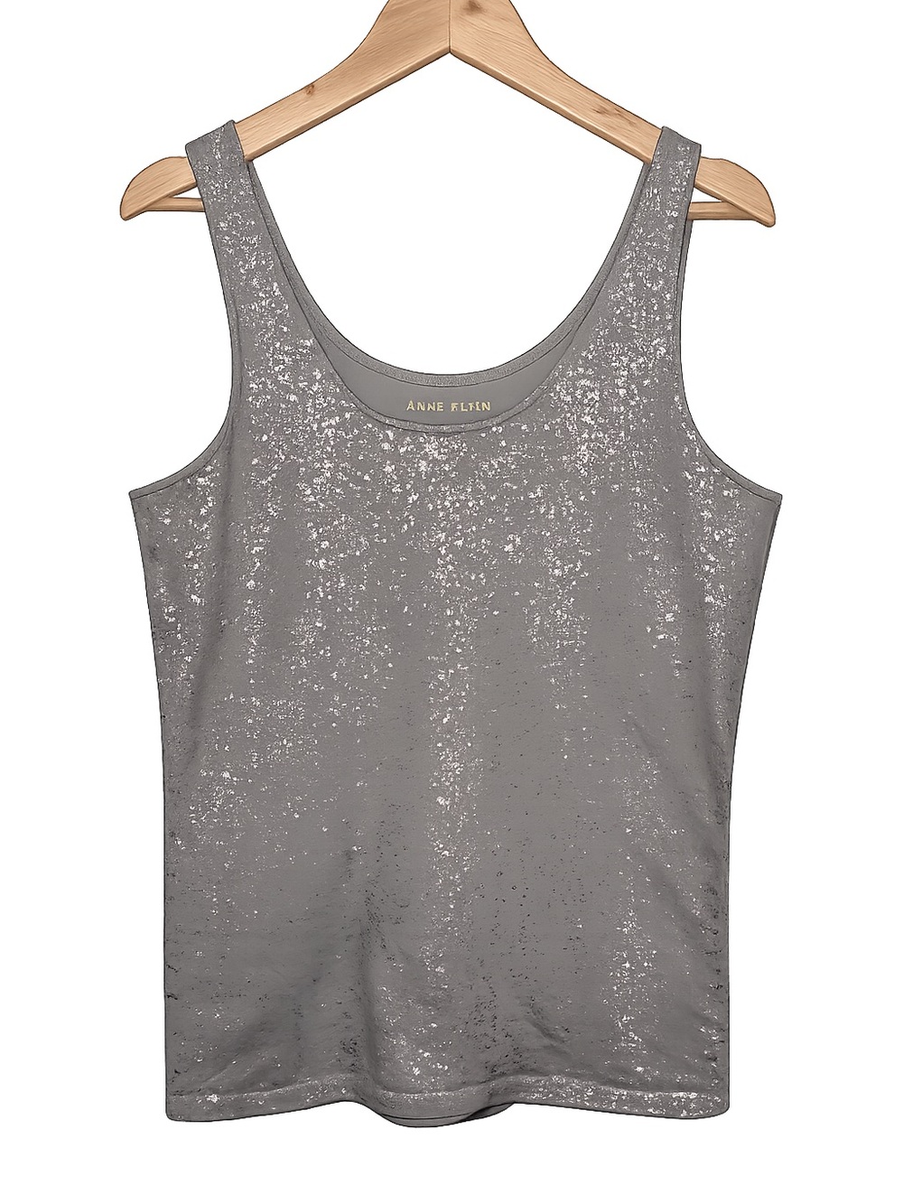 The Limited Silver Shimmer Tank Top | Y2K Metallic Party Layering Camisole - Picture 2 of 6